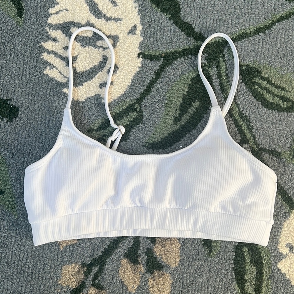 White ribbed bikini top